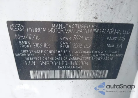 2017 Hyundai Elantra Se from USA, damaged, VIN 5NPD84LF0HH161884